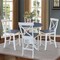 International Concepts 36 in. Wood Round Pedestal Gathering Height Dining Table with 4 X-Back Counter Stools in White/Gray K05-36RT-6B-S6132-4 - alternate 2